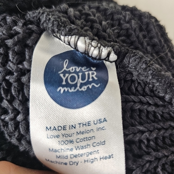 Love Your Melon Dark Gray Beanie USA Made winter fall knit cotton - Picture 4 of 7